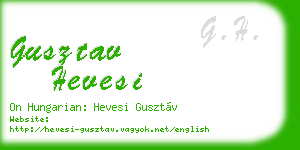 gusztav hevesi business card