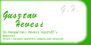 gusztav hevesi business card